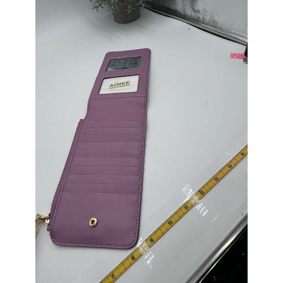 AIMEE‎ KESTENBERG Lavender Purple Leather 4 x 7.5 Slim Wristlet Wallet New - Picture 8 of 12